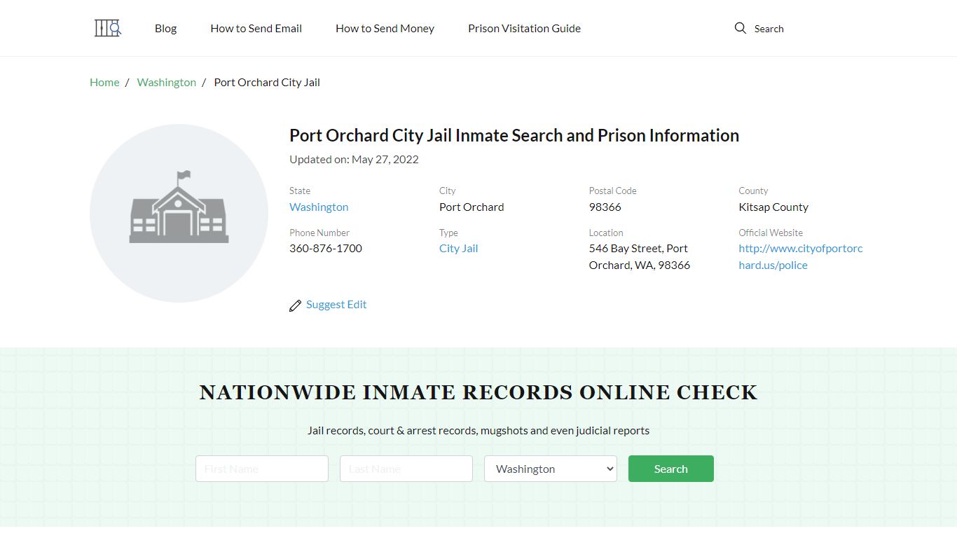 Port Orchard City Jail Inmate Search, Visitation, Phone no ...